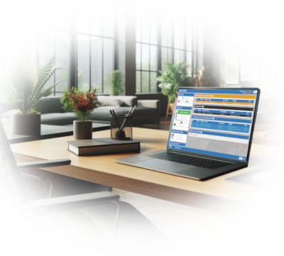 PurchAce App On Laptop Screen in office on desk